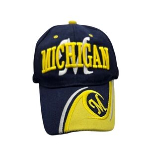 U of M Michigan Wolverines Embroidered Fan Cap Strapback OSFM Go Blue Collage